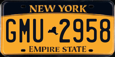 NY license plate GMU2958