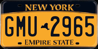 NY license plate GMU2965
