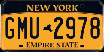 NY license plate GMU2978