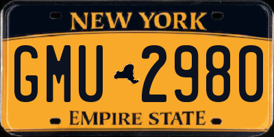 NY license plate GMU2980