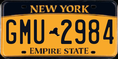 NY license plate GMU2984