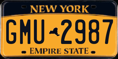 NY license plate GMU2987