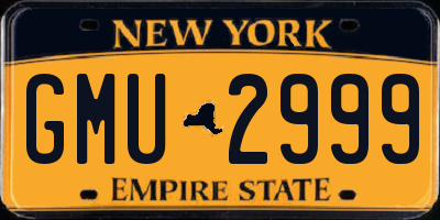 NY license plate GMU2999