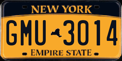 NY license plate GMU3014