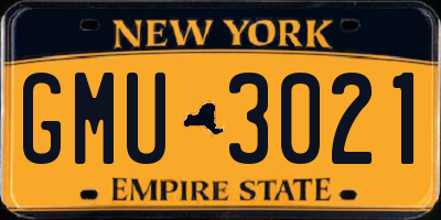 NY license plate GMU3021