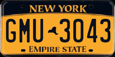 NY license plate GMU3043