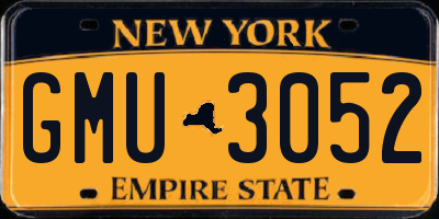 NY license plate GMU3052