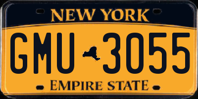 NY license plate GMU3055