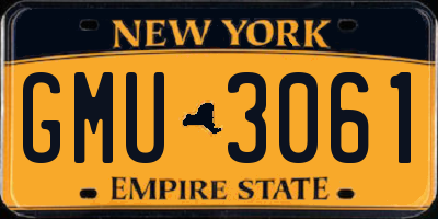 NY license plate GMU3061