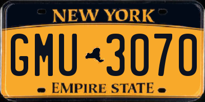 NY license plate GMU3070