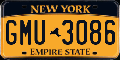 NY license plate GMU3086