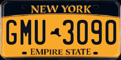 NY license plate GMU3090