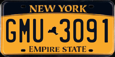 NY license plate GMU3091