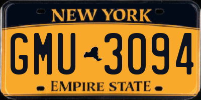 NY license plate GMU3094