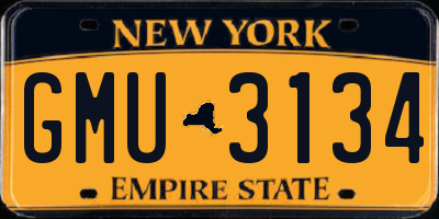 NY license plate GMU3134