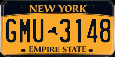 NY license plate GMU3148