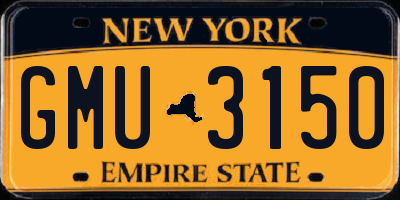 NY license plate GMU3150