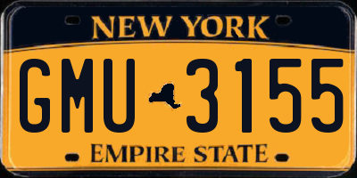 NY license plate GMU3155