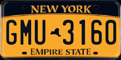 NY license plate GMU3160