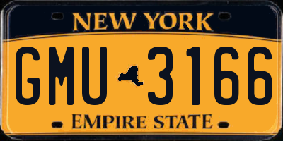 NY license plate GMU3166