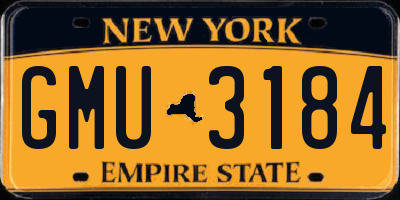 NY license plate GMU3184