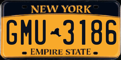 NY license plate GMU3186