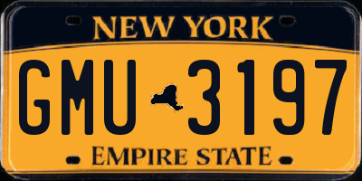 NY license plate GMU3197