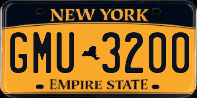NY license plate GMU3200
