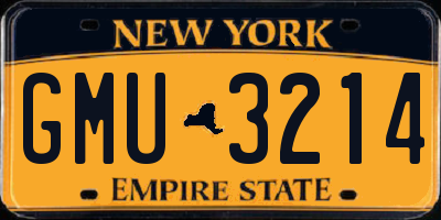 NY license plate GMU3214