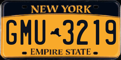 NY license plate GMU3219