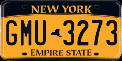 NY license plate GMU3273