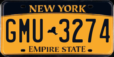 NY license plate GMU3274