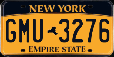 NY license plate GMU3276