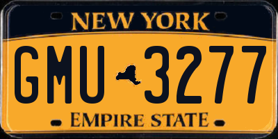 NY license plate GMU3277
