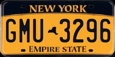 NY license plate GMU3296