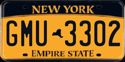 NY license plate GMU3302