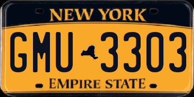 NY license plate GMU3303