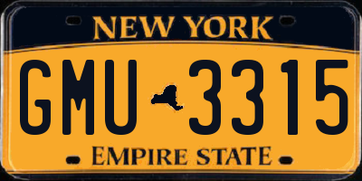 NY license plate GMU3315