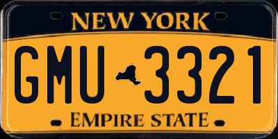 NY license plate GMU3321