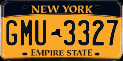NY license plate GMU3327