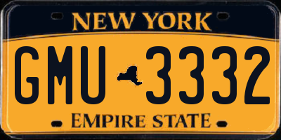 NY license plate GMU3332
