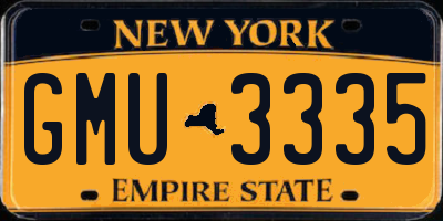 NY license plate GMU3335