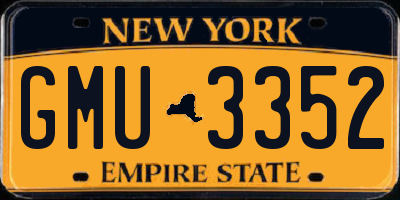 NY license plate GMU3352