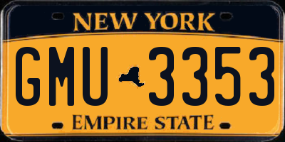 NY license plate GMU3353