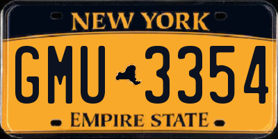 NY license plate GMU3354