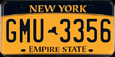NY license plate GMU3356