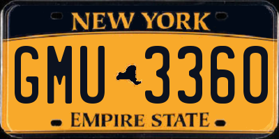 NY license plate GMU3360