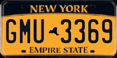 NY license plate GMU3369