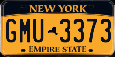 NY license plate GMU3373