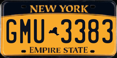 NY license plate GMU3383